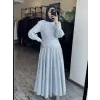 Vuu Çizgili Poplin Elbise