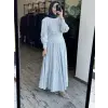 Vuu Çizgili Poplin Elbise