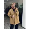 Vuu Arkası Uzun Oversize Ceket /Trench