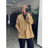 Vuu Arkası Uzun Oversize Ceket /Trench