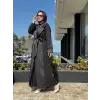 Zems Güpür ve Saten Kombinli Çık Abaya 2802