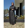 Zems Güpür ve Saten Kombinli Çık Abaya 2802