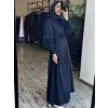 Kayra Kolları Güpür Detaylı Düğmeli Gömlek Elbise KA83002