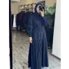 Kayra Kolları Güpür Detaylı Düğmeli Gömlek Elbise KA83002