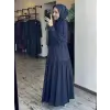 Kayra Kolları Güpür Detaylı Düğmeli Gömlek Elbise KA83002