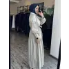 Kayra Kolları Güpür Detaylı Düğmeli Gömlek Elbise KA83002