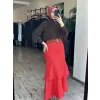 Misswhence Kolları Biyeli Manşet Detaylı Cupra İpek Bluz 39023