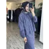 Qupra Taş Baskılı Düğmeli Ceket(Gömlek) Etek Takım WAD1200