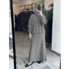 Qupra Taş Baskılı Düğmeli Ceket(Gömlek) Etek Takım WAD1200
