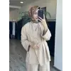 Qupra Şal Detaylı Kemerli Tunik Pantolon Takım WAD1277