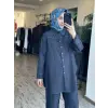 Zems Spor Dikiş Detaylı Denim Gömlek Pantolon Takım 2T070