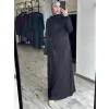 Almarwah Beli Broş ve Büzgü Detaylı Modal Penye Elbise 303920