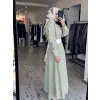 Almarwah Beli Korsajlı Çizgili Yarasa Kol Elbise 303909