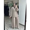 Almarwah Kolları Büzgülü Düğmeli Tencel Ceket 405024