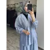 Almarwah Kolları Büzgülü Düğmeli Tencel Ceket 405024