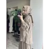 Almarwah Kolları Büzgülü Düğmeli Tencel Ceket 405024