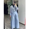 Almarwah Pile Detaylı Tencel Etek Pantolon 606123