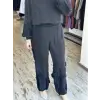 Misswhence Paçası Parça ve Büzdürme Detaylı Rahat Chanel Keten Pantolon 39117K