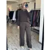 Misswhence Paçası Parça ve Büzdürme Detaylı Rahat Chanel Keten Pantolon 39117K