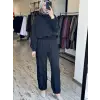 Misswhence Paçası Parça ve Büzdürme Detaylı Rahat Chanel Keten Pantolon 39117K