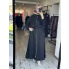 Misswhence Şifon Dikiş ve Rüzgarlık Detaylı Fermauarlı Chanel Keten Pardesü 39515