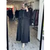 Misswhence Şifon Dikiş ve Rüzgarlık Detaylı Fermauarlı Chanel Keten Pardesü 39515