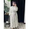 SENNA Nakış ve Boncuk İşlemeli Vual Flone Elbise SD2630047