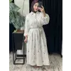 SENNA Nakış ve Boncuk İşlemeli Vual Flone Elbise SD2630047