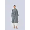 QooQ Drape Detaylı Maxi Nerva Tunik Gömlek 26SS229