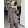 Clande Deniz Kabuğu Süslemeli Keten Gömlek Pantolon Takım