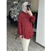 Almarwah Yırtmaç Detaylı Gofre Gömlek 101006