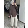 Almarwah Yırtmaç Detaylı Gofre Gömlek 101006
