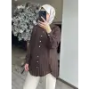 Almarwah Yırtmaç Detaylı Gofre Gömlek 101006