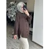 Almarwah Yırtmaç Detaylı Gofre Gömlek 101006