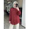Almarwah Yırtmaç Detaylı Gofre Gömlek 101006