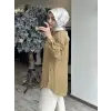 Almarwah Yırtmaç Detaylı Gofre Gömlek 101006