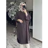 QooQ Drape Detaylı Maxi Nerva Tunik Gömlek 26SS229