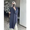 QooQ Drape Detaylı Maxi Nerva Tunik Gömlek 26SS229