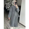 QooQ Drape Detaylı Maxi Nerva Tunik Gömlek 26SS229
