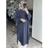 QooQ Drape Detaylı Maxi Nerva Tunik Gömlek 26SS229