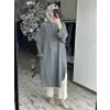 QooQ Drape Detaylı Maxi Nerva Tunik Gömlek 26SS229