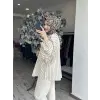 Almarwah Kolları Lastikli ve Büzgülü Yandan Yırtmaçlı Çizgili Gömlek 101007