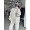 Almarwah Kolları Lastikli ve Büzgülü Yandan Yırtmaçlı Çizgili Gömlek 101007