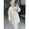 Ghisa Kapüşonlu Nakışlı  Kap Pantolon Takım G9267