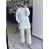 Kayra Çizgili Basic Çiçek Motifli Sweatshırt KA70025