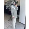 Kayra Çizgili Basic Çiçek Motifli Sweatshırt KA70025