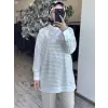 Kayra Çizgili Basic Çiçek Motifli Sweatshırt KA70025