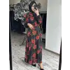 Almarwah Floral Desenli Jakarlı Elbise 905018