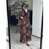 Almarwah Floral Desenli Jakarlı Elbise 905018