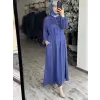 Almarwah Önden Yarım Düğmeli Cepli Rahat Elbise 303900